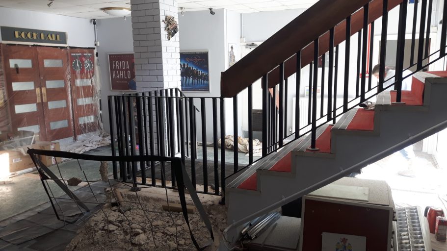 The old stairs were literally smashed out with a concrete jackhammer and breaker. The old stairs were literally smashed out with a concrete jackhammer and breaker.