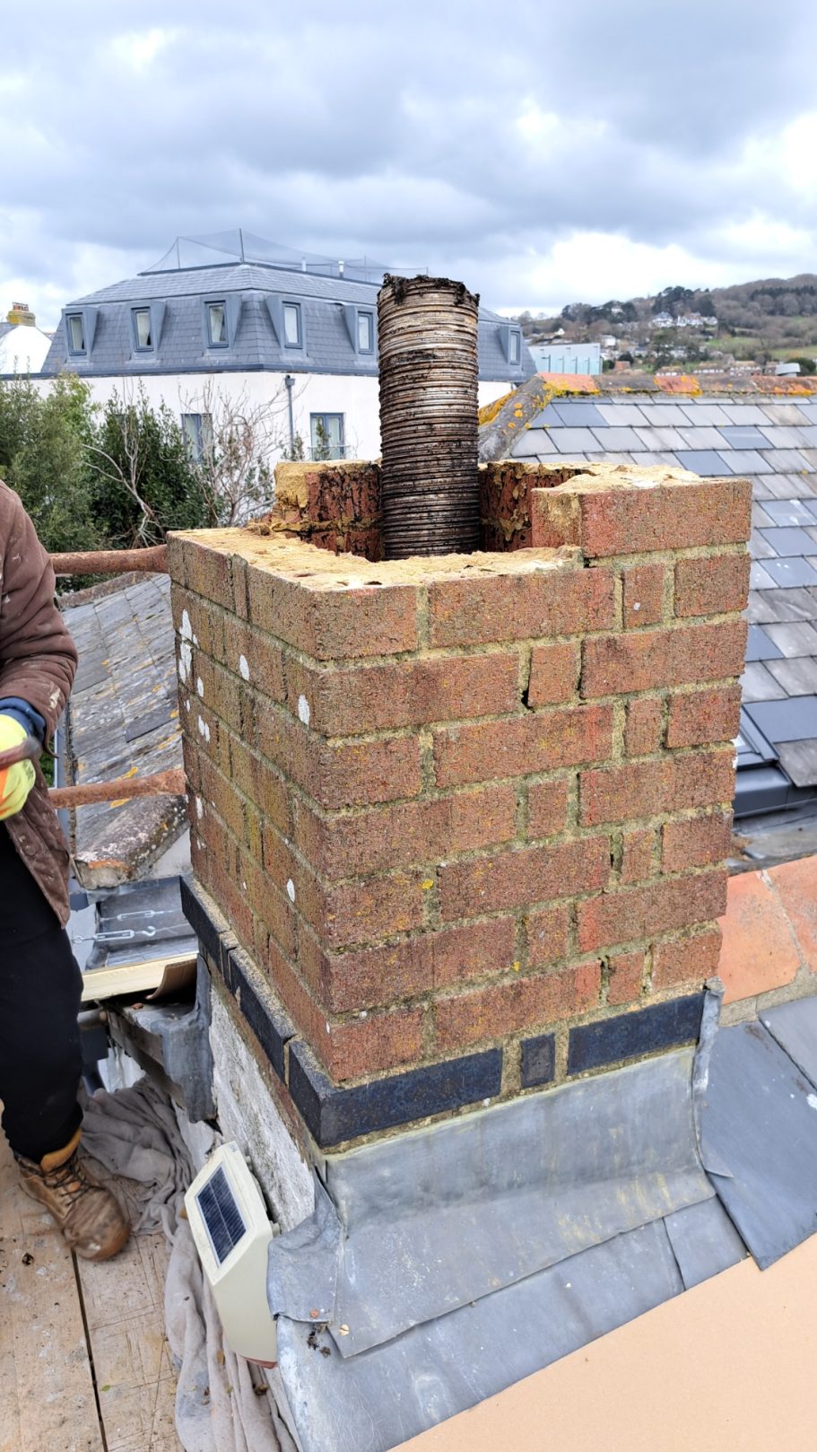 Chimney part removed, the void in the chimney trapped cold air causing condensation in the house. Chimney part removed, the void in the chimney trapped cold air causing condensation in the house.