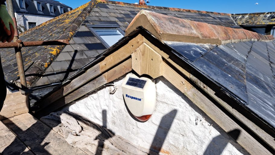 The chimney was fully removed and capped off, insulated and new timbers were added. The chimney was fully removed and capped off, insulated and new timbers were added.