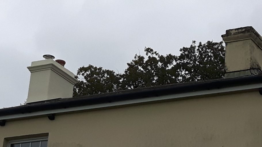 The chimney is rendered and new pots added. The chimney is rendered and new pots added.