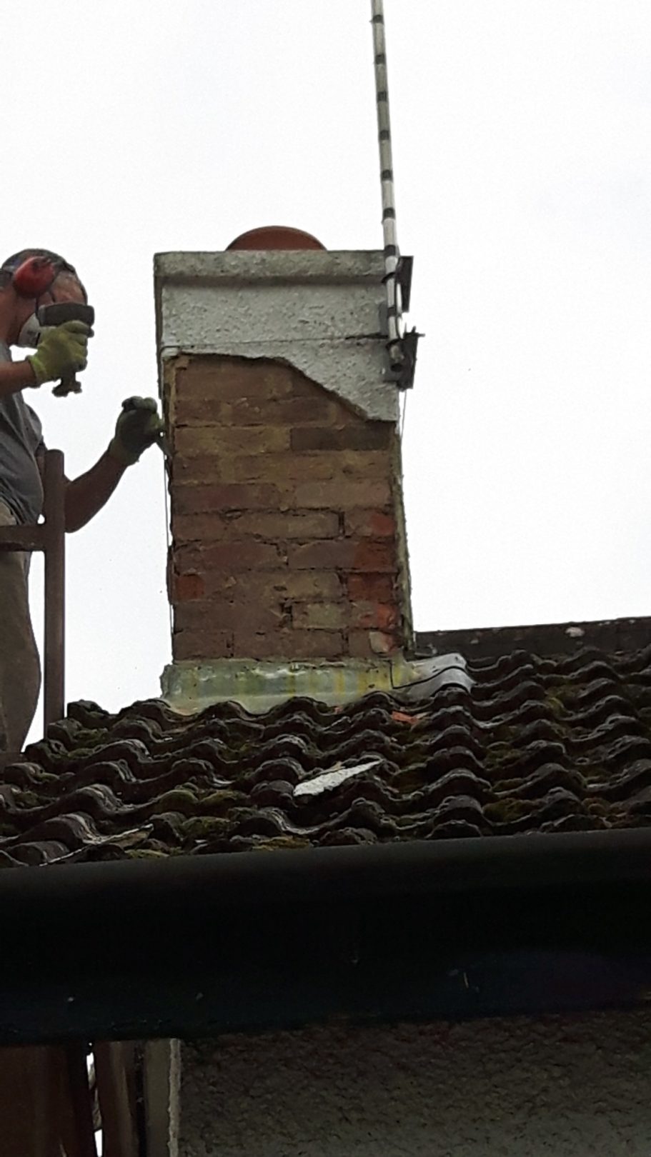 Investigation of the chimney shows it is in dire need of repair. Investigation of the chimney shows it is in dire need of repair.