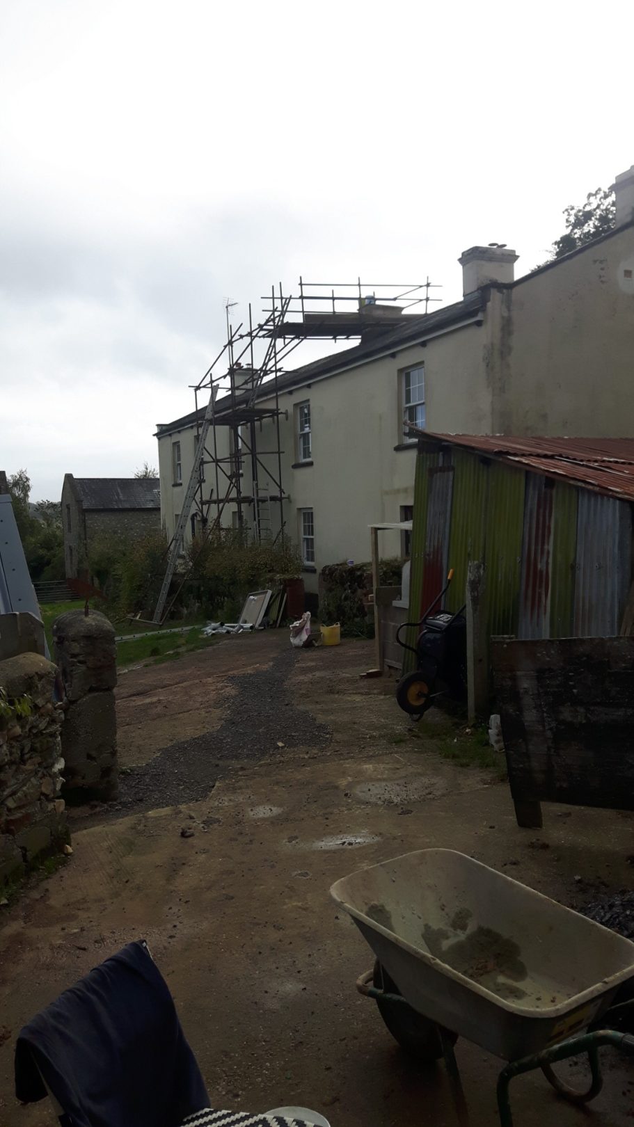 As this was fairly involved we decided to erect scaffolding to safely access the chimney. As this was fairly involved we decided to erect scaffolding to safely access the chimney.